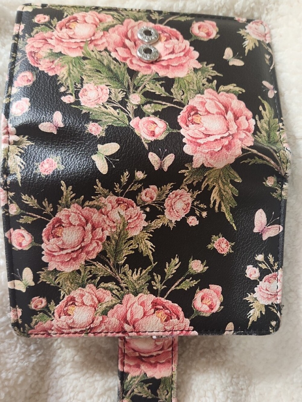 Source Unknown Pink Floral Wallet on Black - Picture 9 of 11